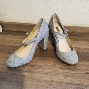 Louise et Cie Gray "Jayde" Tweed Mary Jane Heels